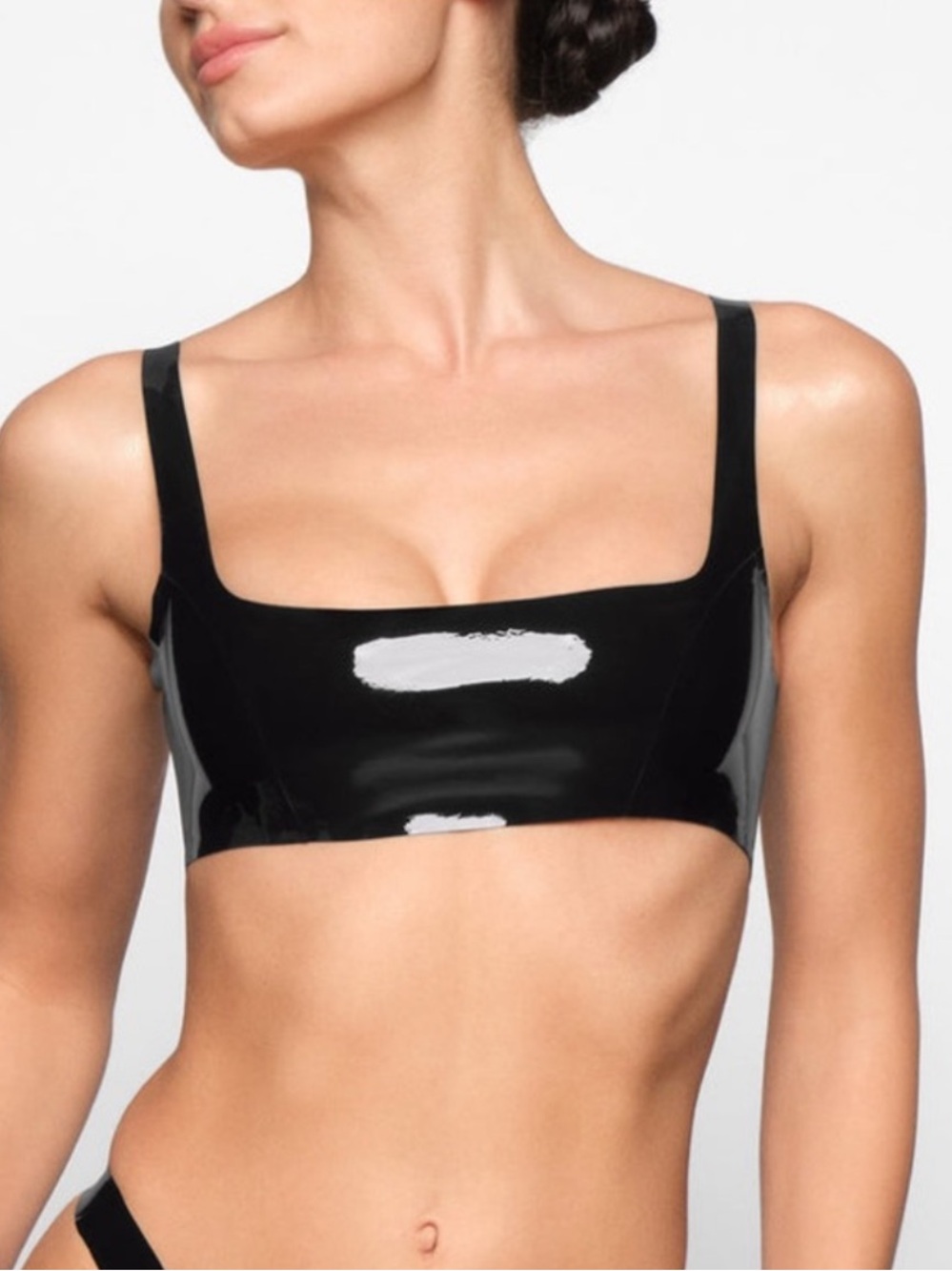 SKIMS LATEX Scoop Bralette NWT Black Onyx L (SK0252)